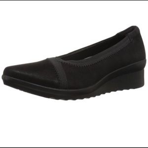 Clarks Cloudsteppers Caddell Dash Wedge Black 9